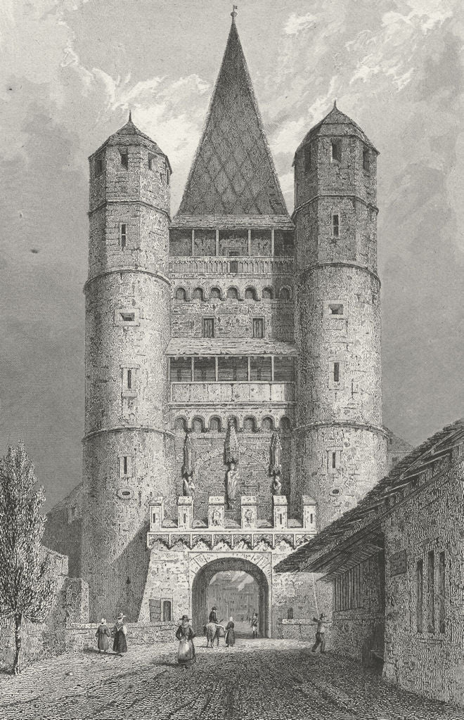 SWITZERLAND. St Pauls gate, Basel. Germany. Tombleson 1830 old antique print